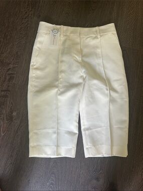 NEW Frankie Shop Bryne Pedal Pushovers Ivory Women's M Knee Length Chino Shorts
